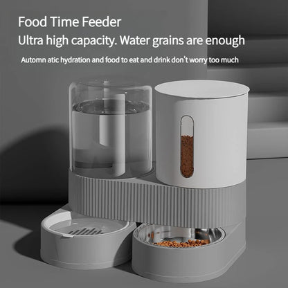 Automatic Pet Feeder and Waterer 2 in 1, Large Capacity Food  Dispenser with Timer, Smart Pet Bowl