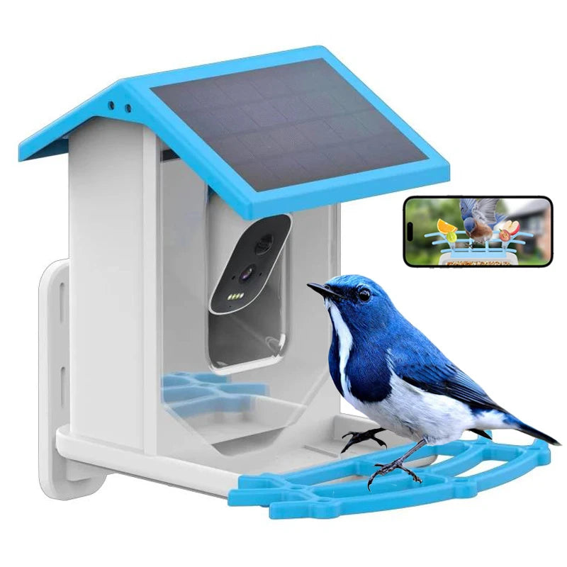 Smart Bird Feeder with Camera, Solar Powered, Auto Capture Videos & Notify of Birds Arrival