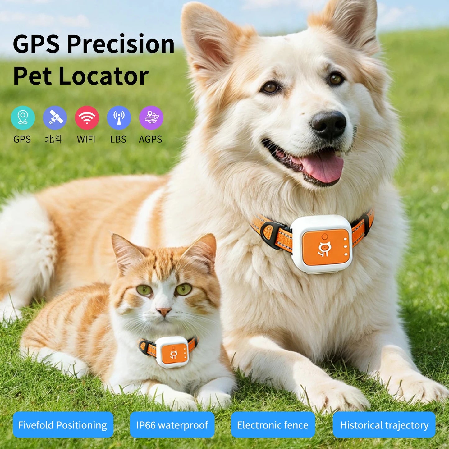 G01 GPS Pet Tracker Small & Waterproof with Long Battery Life.