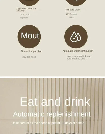 Pet Food Storage Dispenser Container.