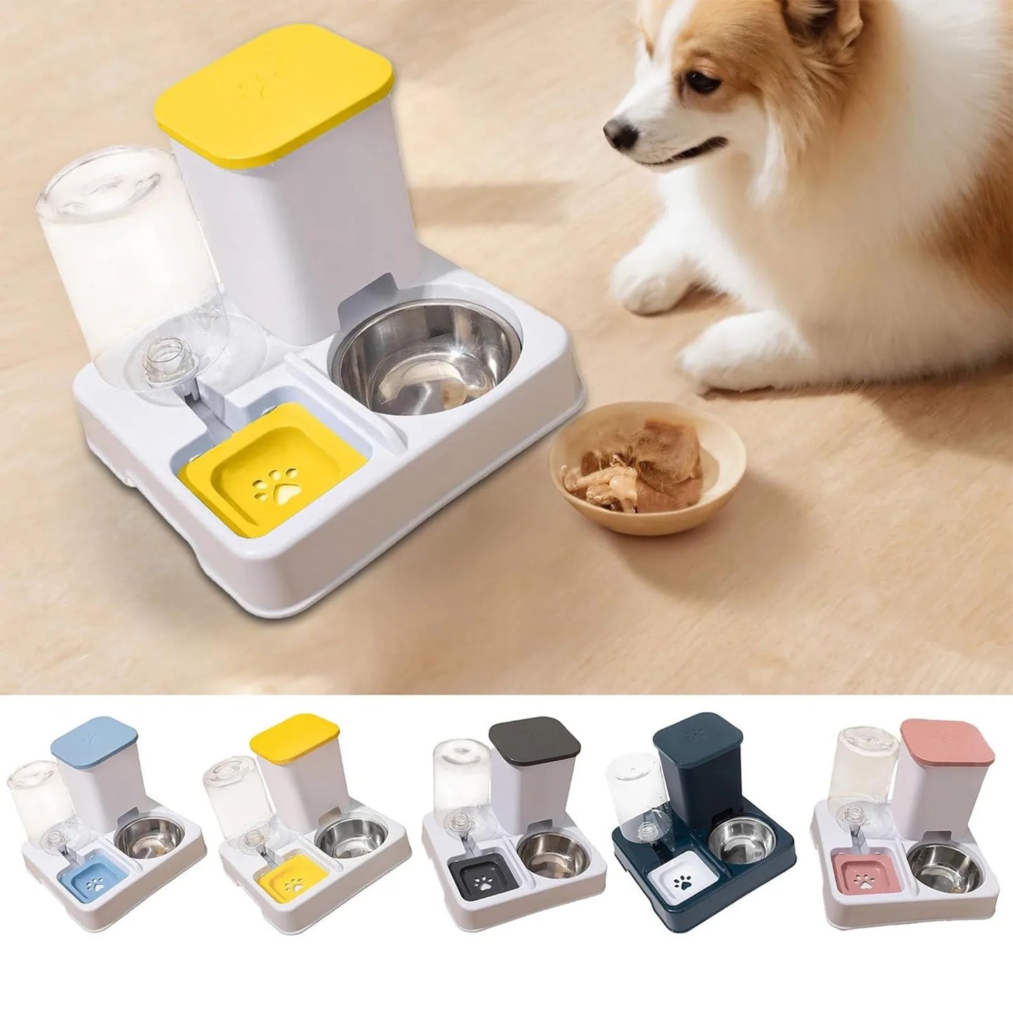 Feeder and Water 2 In 1 Non-Slip Pet Bowl
