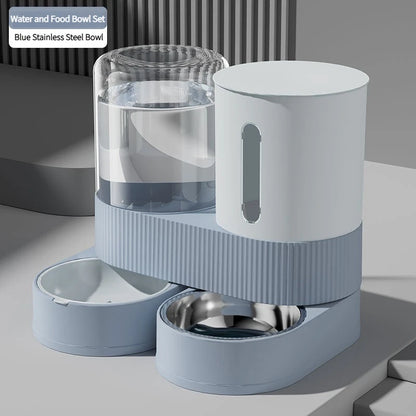 Automatic Pet Feeder and Waterer 2 in 1, Large Capacity Food  Dispenser with Timer, Smart Pet Bowl