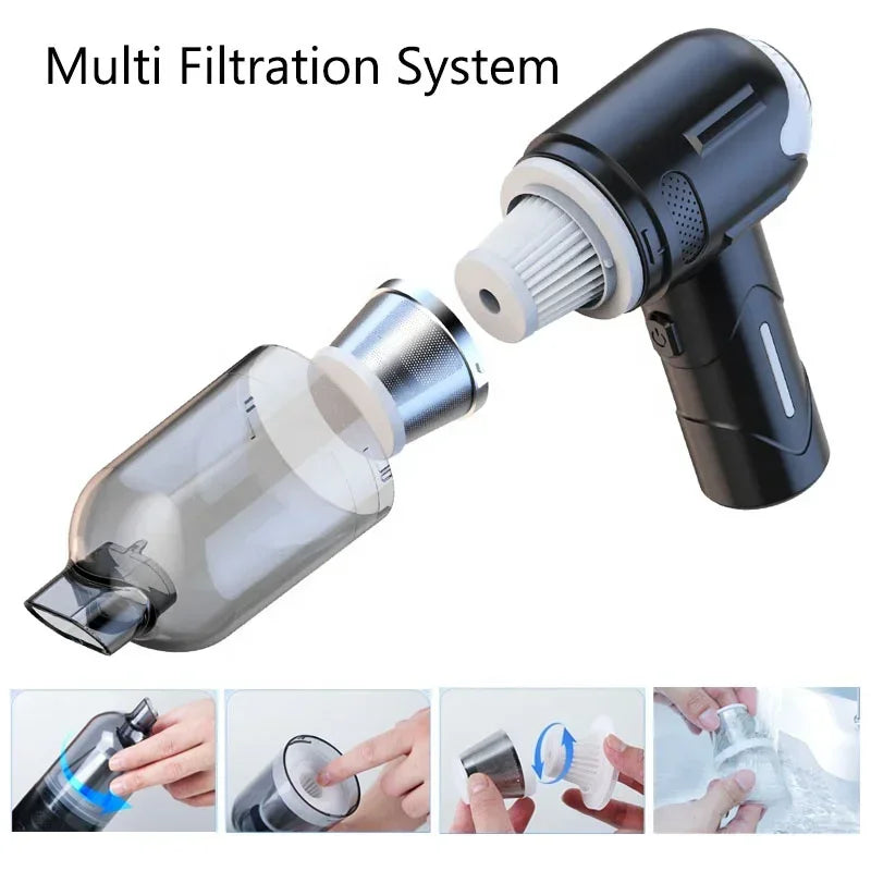 Pro-Grade 39000Pa Pet Hair Vacuum Wireless Rechargeable Grooming Tool for Cats Dogs with Anti-Tangle Tech Household Car Use