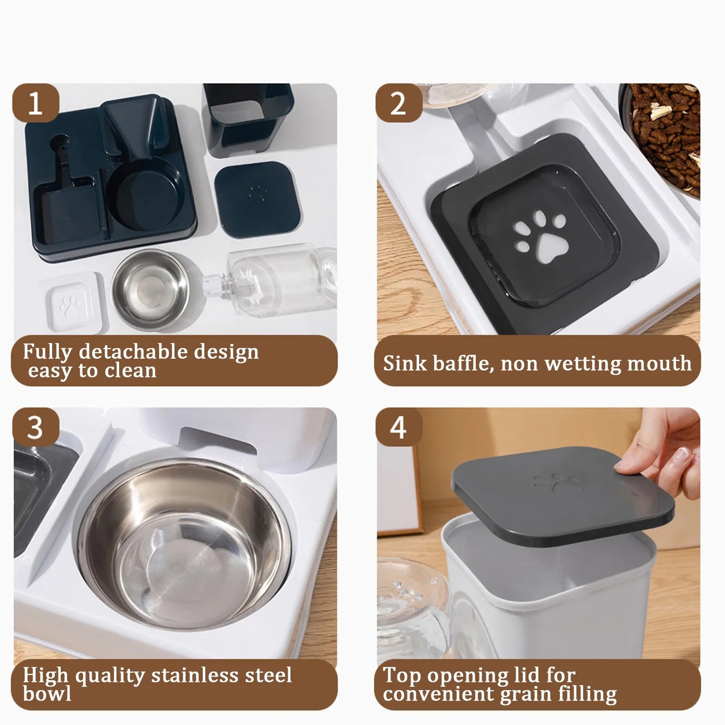 Feeder and Water 2 In 1 Non-Slip Pet Bowl