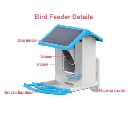 Smart Bird Feeder with Camera,2K HD Video, AI Identify Birds Species Solar Powered,Auto Capture Videos & Notify of Birds Arrival
