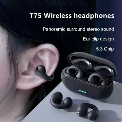 New T75 Bone Conduction Wireless Bluetooth Headphones.