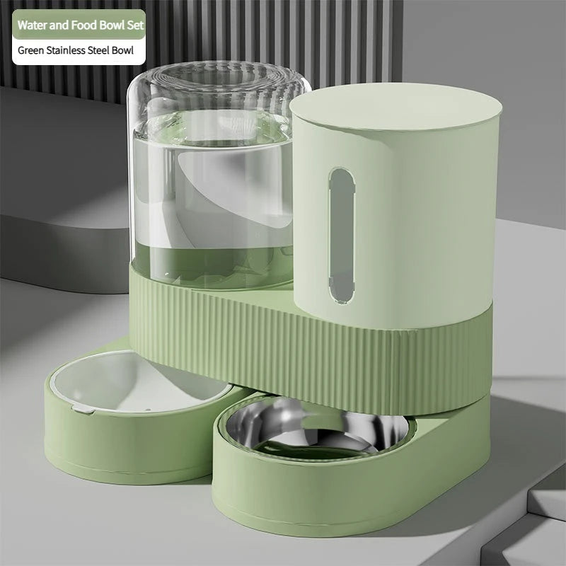 Automatic Pet Feeder and Waterer 2 in 1, Large Capacity Food  Dispenser with Timer, Smart Pet Bowl